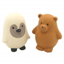Bath toy 2-parts Nordic Animals, natural rubber