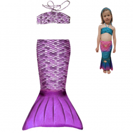 mermaid set toddler purple