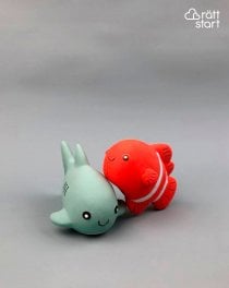 Bath toy 2-parts Shark & Clownfish, natural rubber